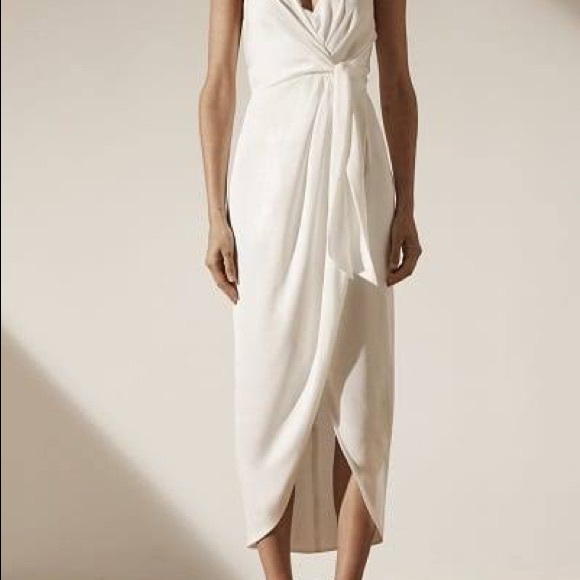 Shona Joy LUXE TIE FRONT COCKTAIL DRESS - IVORY - Picture 3 of 3